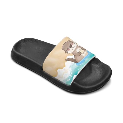 Forchrinse Kids Slides for Girls Cute Animal Print House Slippers Summer Beach Pool Sandals Non Slip Shower Shoes