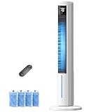 Windowless Portable Air Conditioner, 45.1' Evaporative Air Cooler w/1.06Gal Water Tank & 4 Ice Packs, 12H Timer, 60° Swing, No Hose No Window Needed, 3-IN-1 Quiet AC Unit for Room Bedroom, ivory