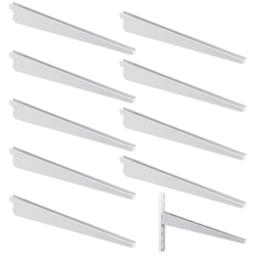 10 Pack Adjustable Shelf Brackets (9 Inches White)