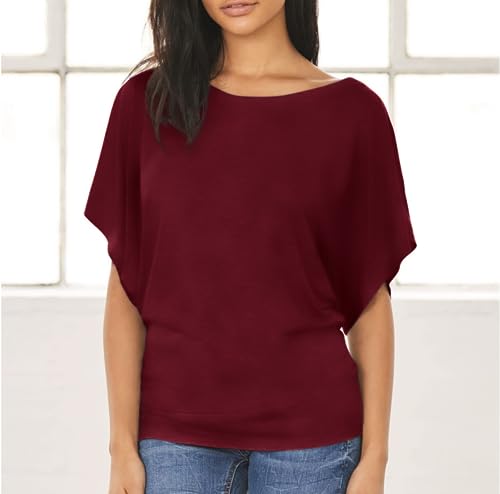 Sweet Hearts 3-Pack Tunic Tops for Women- Short Sleeve Business Casual Dolman Oversized T Shirts Loose Fit Made in USA4