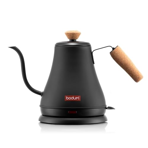 Bodum - 11883-259EURO - Melior - Bollitore elettrico a becco lungo, 0,8 l, 1,000 W, nero