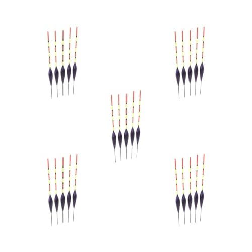 Timcryxient Juego de 5 boyas de pesca de plástico y madera, flotadores de pesca deslizantes, color morado