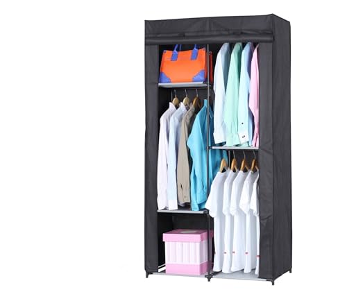 HERSIG Armario Tela con Estantes 88x45x169cm