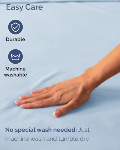 Image of Extra Deep Flex Top Split Head King Fitted Sheet - Hotel Luxury Single Fitted Sheet Only - Easily Fits 18 inch to 24 inch Mattress - Ultra Soft, Wrinkle Free w /Extra Deep Pockets - Sky Blue