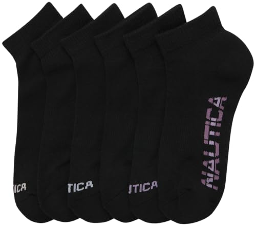 Image of Nautica Womens Quarter Socks Athletic Cushion Moisture Wicking Socks 6 Pack | Stretch Performance Dri-Motion Fabric, Cushioned with Arch Support, Breathable Mesh Panels, Quarter Cut, Shoe Size 4-10