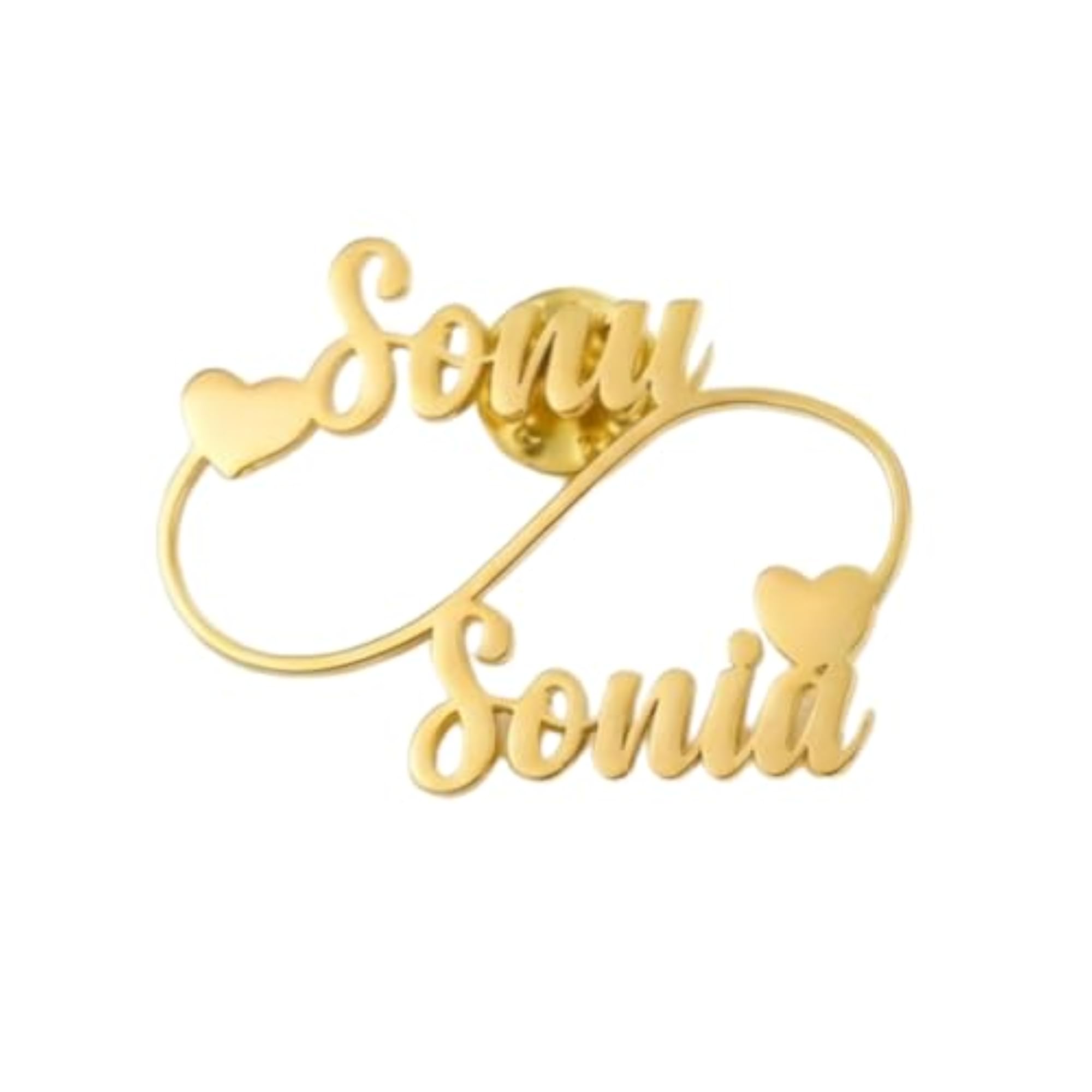 Personalized Infinity Couple Name Brooch