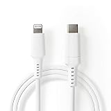 Nedis Cavo USB | USB 2.0 | Connettore Apple Lightning a 8 pin | USB Type-C ™ maschio | 480 Mbps | 60 W | Placcato nickel | Tondo | PVC | Confezione con finestra 1.00 m Bianco
