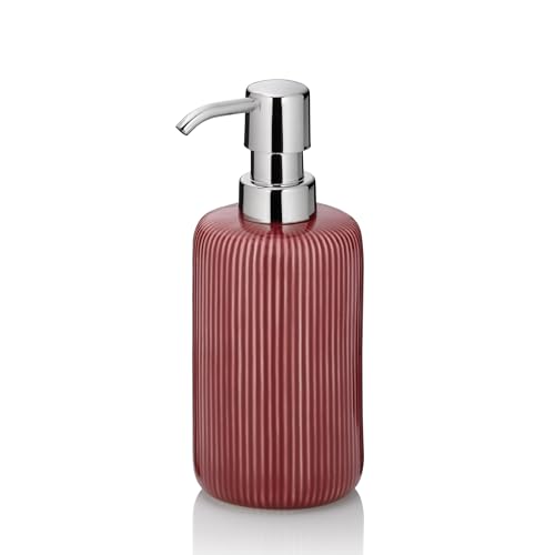 kela Seifenspender 350 ml AVA, Seifenspender rot, Keramik, Pumpflasche, Spülmittelspender nachfüllbar, glänzend kela Seifenspender 350 ml AVA, Seifenspender rot, Keramik, Pumpflasche, Spülmittelspender nachfüllbar, glänzend