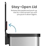 iTouchless SoftStep EXP 50 Liter / 13.2 Gallon Slim Step Pedal Kitchen Trash Can with Odor Filter, Soft Close Lid, Stainless Steel Recycling Bin, Dent-Proof Plastic Lid, for Home Office Work Business - Image 5