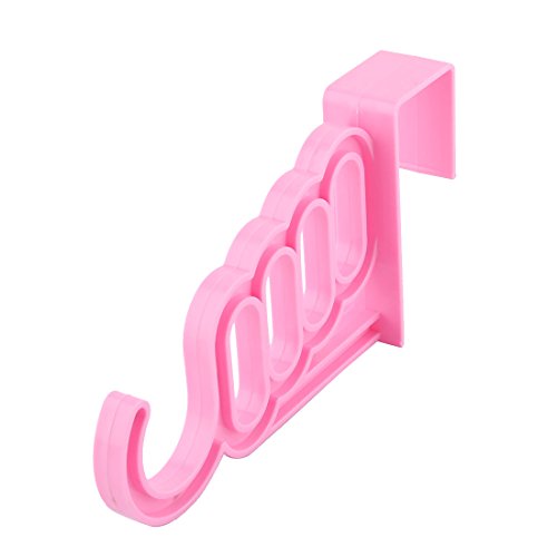 Ruilogod Puerta de casa de plástico Ropa de Vestir de Vestuario Toalla de Toalla Bufanda Calcetín Colgante Hook Rosa