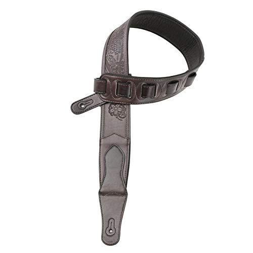 Walker & ‿Williams LIE-14 Sangle rembourrée pour guitare Marron foncé avec outil en relief - Les Beatles, Paul McCartney, John Lennon, RIngo Starr, George Harrison Walker & ‿Williams LIE-14 Sangle rembourrée pour guitare Marron foncé avec outil en relief – Image 7