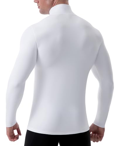 Runhit Men's Thermal Compression Shirts Mock Turtleneck Long Sleeve Undershirt Fleece Lined Athletic Workout Base Layers3