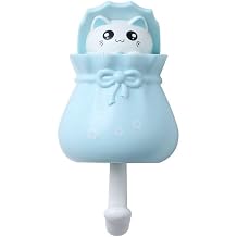 Cute Wall Coat Hook Wall Hook Lucky Bag Cat Shape Punch Free Self Adhesive Decorative Coat HookHeavy Duty Wall Mounted Hook for Hanging Hats Keys TowelsBlue