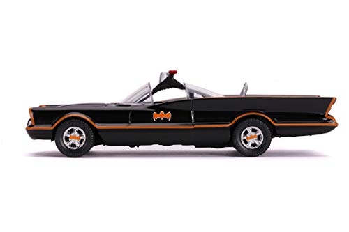 Jada Toys 253213002 Classic Batmobil 1966 Highly Detailed 1:32 Model Car Including Batman Figure, Doors Can Be Open, with wheel, Black