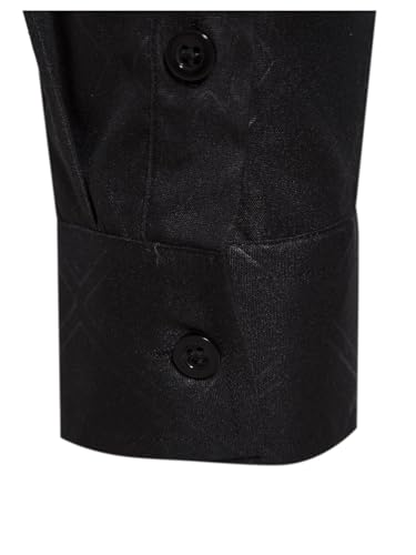 OYOANGLE Men's Long Sleeve Button Down Shirts Geo Print Business Casual Formal Dress Shirts3