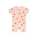 LÄSSIG Baby Jumpsuit kurzarm Schlafanzug aus Bio-Baumwolle GOTS zertifiziert/Playsuit Heart peach rose, Größe 86/92, Alter 12-24 Monate