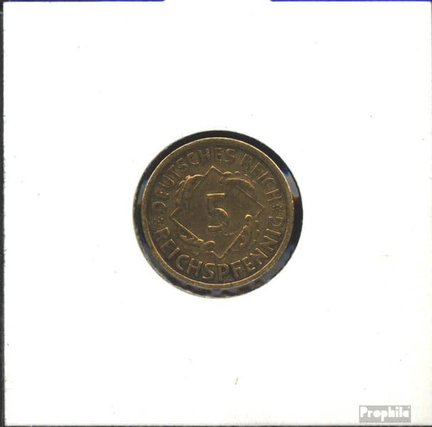 Monnaie Allemande 1935 Fleur de Coin 5 Reich Pfennig Jägernr 316 Orphelin