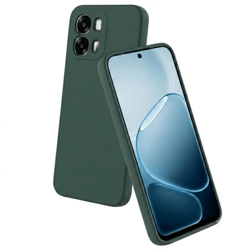 Image of Back Cover Compatible with Oppo A6 Pro 5G | Full Camera Protection | Premium Liquid Silicon Case | Flexible Bumper Case for Oppo A6 Pro 5G (Green)