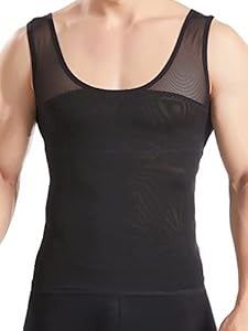 Hanerdun Herren Shapewear Tanktop Schwarz XXL