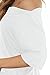 INFITTY Womens Short Sleeve Tee Shirts Sexy One Shoulder Summer Loose Tunic Blouse Top White Large