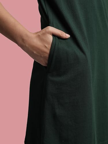 Image of 9shines Label Cotton Plus Size Long T-Shirt Tunic | Hip Covering Regular Top Nightwear| Sleepshirt Lounge wear for Women with Pocket (M-7XL)