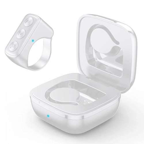 Kyayili Remote Control for TikTok, Page Turner for Kindle App, Bluetooth Scrolling Ring, Wireless Camera Remote Shutter for iPhone iPad Android -White (Not for Kindle Devices)