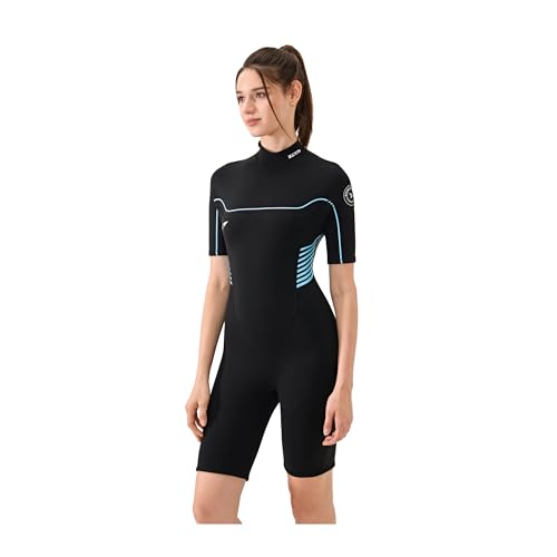 ZCCO Neoprenanzug Shorty für Damen, 3/2mm Kurze Neoprenanzüge für kaltes Wasser, CR-Neopren Tauchanzüge zum Tauchen Surfen Schnorcheln Kajakfahren Wassersport