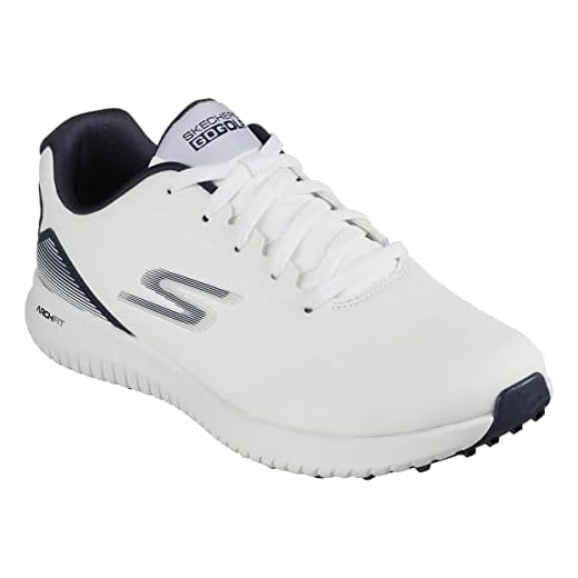 Best Waterproof Golf Shoes | Golf Shoes Skechers Men's Max 2 Arch Fit Waterproof Spikeless Golf Shoe Sneaker, White/Navy, 12