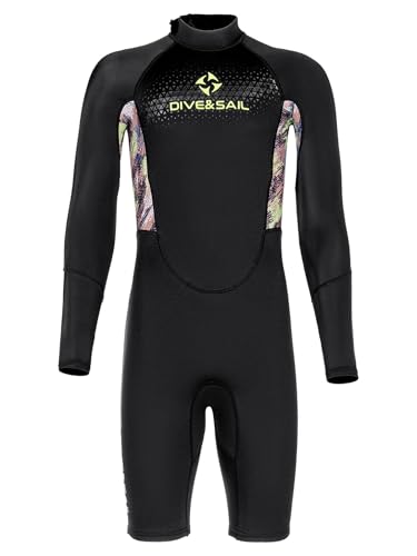 1.5mm Neoprene Shorty Wetsuit for Mens UPF 50+ Mock Long Sleeve Thermal Swimsuits2