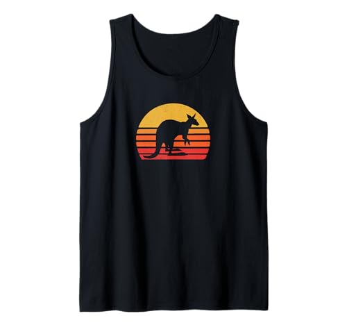 Cute Retro Vintage Sunset Kangaroo Lover Camiseta sin Mangas