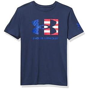 Under Armour Boys’ New Freedom Chest Flag TShirt , Academy Blue (408)/Royal , Youth Small