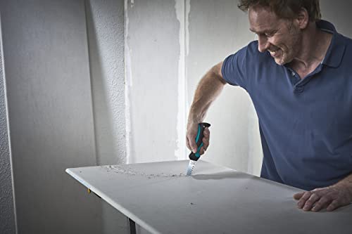 wolfcraft Hand-Stichsäge I 4033000 I Für Ausschnitte in Gipskarton - Robuste, langlebige Schneidzähne & Ergonomischer 2-Komponenten-Griff - Für DIY Projekte