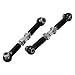Mrisata RC Steering Link Rod Aluminum Alloy Upgraded Servo Pull Linkage Arm for MJX 14210 14209 16208 16209 1/14 Scale RC Cars 2PCS (Black)