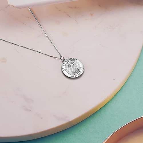 PicturesOnGold.com Saint Raphael Religious Medal Only or Medal With Engraving in Sterling Silver, 10K, or 14K Gold - Image 6