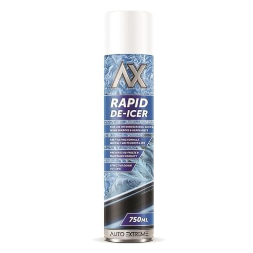 Image of DUAS Fast-Acting De-Icer Spray for Car Windscreens & Mirrors, 750ml | Rapid Ice Melter Works to -15°C Prevents Re-Freezing Clears Frost Snow & Ice (750ML)