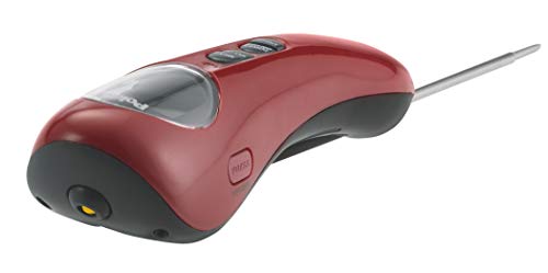 Polder Safe Serve Instant Read Thermometer, 10 Inch Probe, Built-In Torch Light, Grilling, Outdoor Meat Thermomter, Red #TOP1