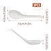 Asian Soup Spoons for Ramen, Pho, Dumplings – White Melamine, Heat-Resistant & Shatterproof, Extra Long Handle (6.3