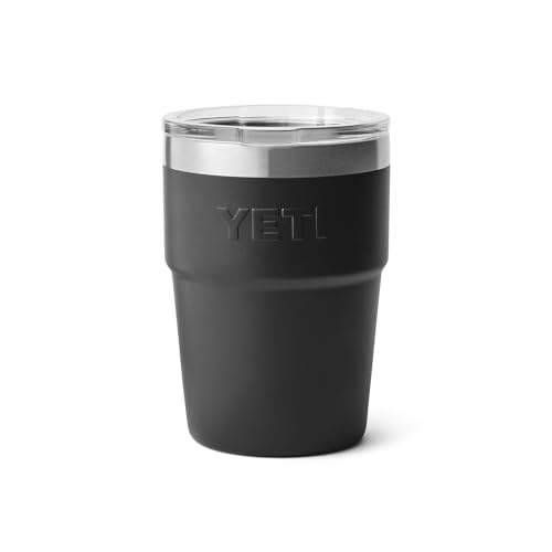 Image of YETI Rambler 16 oz Stackable Tumbler, Vacuum Insulated, Stainless Steel with MagSlider Lid, Black