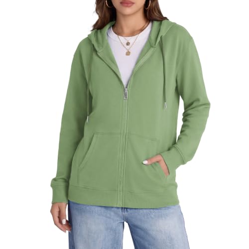 Image of Witsmile Zip Up Hoodie Women Oversized Sweatshirt Long Sleeve 2026 Fall Outfit Lightweight Jackets Workout Clothes