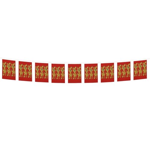 Image of AZ FLAG Upper Normandy 6 meters BUNTING Flag 20 flags 9'' x 6'' - French region of Haute-Normandie STRING flags 15 x 21 cm