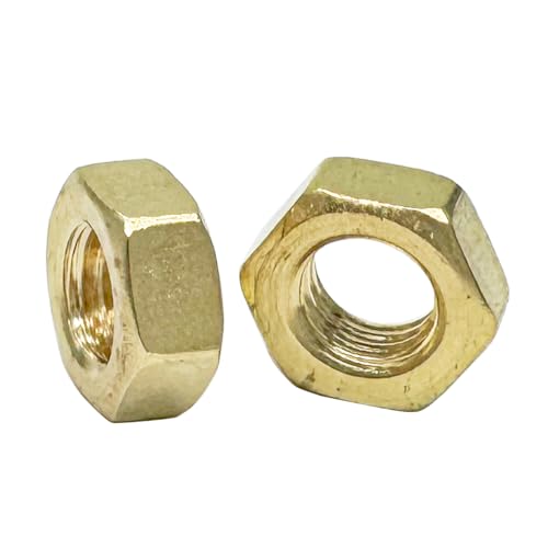 Image of M5 Brass Hex Nuts,Metric Solid Brass Internal Threaded Hexagon Hardware Machine Brass Hex Nuts(50Pcs)