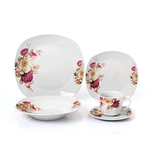 Elegant and Modern Porcelain Square Dinnerware Set for Hosting Parties ...