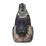 Mochila para guitarra, con bandera británica, para hombre y mujer, multiusos, bolsa de viaje, antirrobo, bolsa cruzada, Animal Pastor Alemán, Talla única