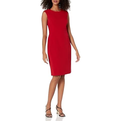 Kasper Women's Sheath Dress W/Waist Band, FIRE RED Cover