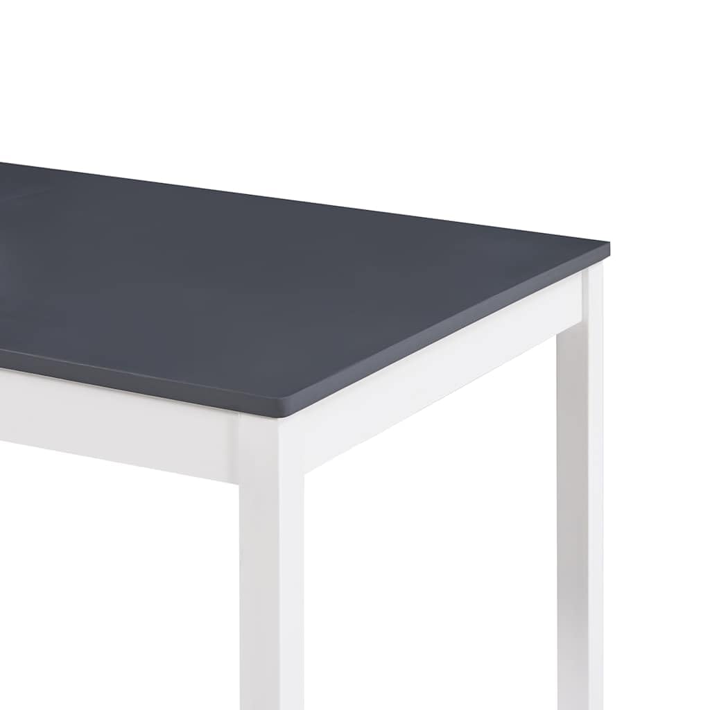 Tavolo da pranzo in pino massiccio bianco e grigio 180 x 90 x 73 cm