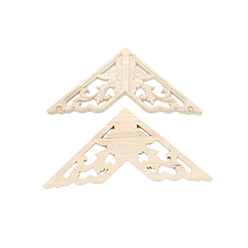 Wood Carved Onlay Applique Unpainted Frame Door Decor European Style Furniture Applique for Door Cabinet Wardrobe Home Furniture Decor Crafts (Pack of 4,6x6 Inch) by NIUQIUP - Used condition - Image 4