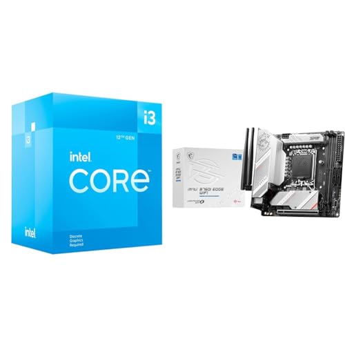 Intel Core i3-12100F Desktop Processor + MSI MPG B760I Edge ...
