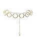 Jurxy Alloy Waist Chain Body Chain for Women Waist Belt Belly Chain Adjustable Body Harness for Jeans Dresses - Gold Ring Buckle Style 6