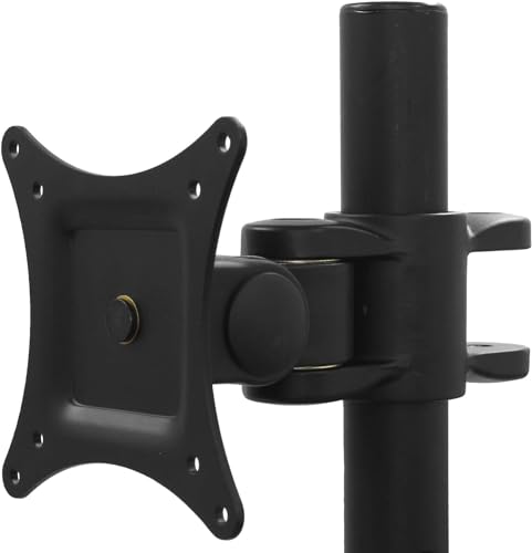 Allcam Ø35mm Pole mount clamp Universal bracket for all 13-27 Monitors VESA 75 & 100 with Dual Joint in Black, Tilt, Pan, Rotate…