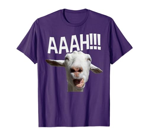 Halloween Screaming Goat AAAH!!! Funny Crazy Goat Print T-Shirt